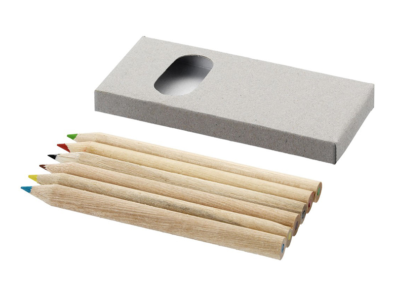 6 Colored Pencils In Box