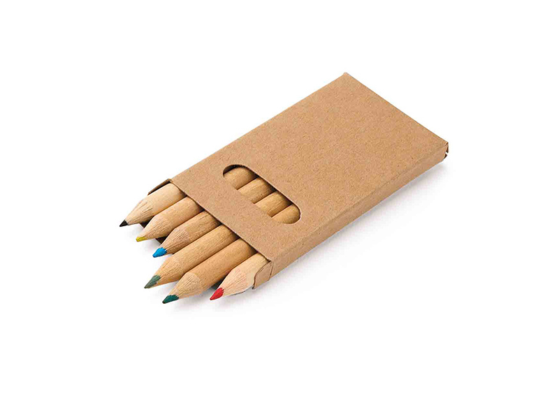 6 Colored Pencils In Box