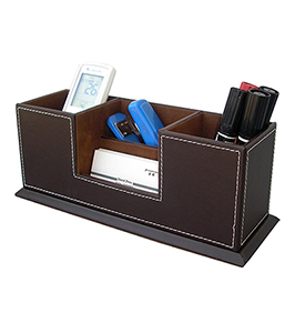 Desktop PU Leather Storage Box