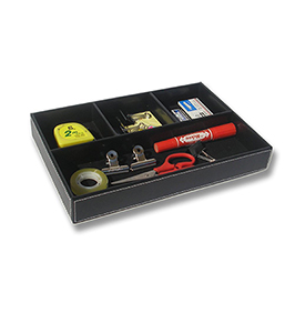 4-Slot Leather Drawer Tray Organizer