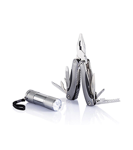MULTI-PURPOSE TOOL WITH 14 FUNCTIONS AND LED FLASHLIGHT